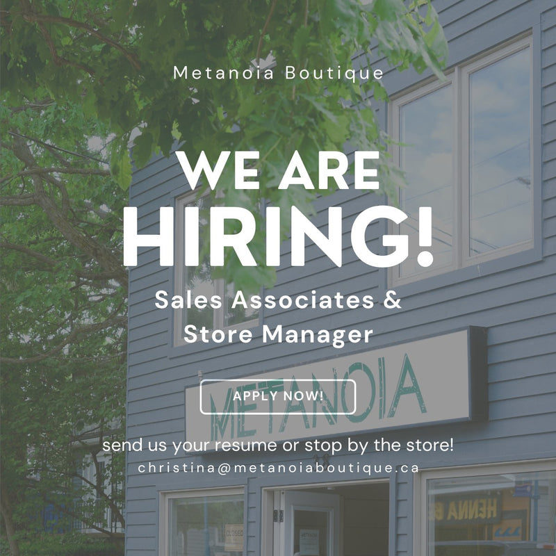 Hiring for Summer 2024 in Grand Bend and Bayfield - Metanoia Boutique