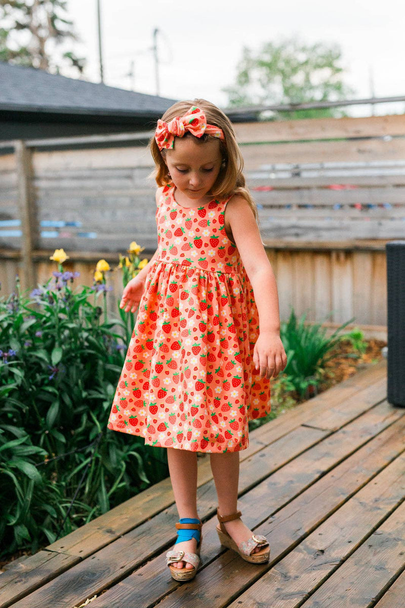 Bright Strawberry Dress - Metanoia Boutique - Peanut and Bumble