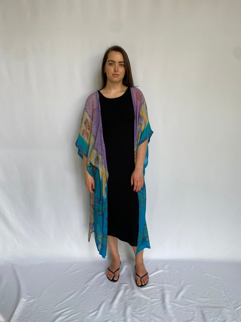 Luxe Long Silk Kimono - Metanoia Boutique - Sari Knot Sari