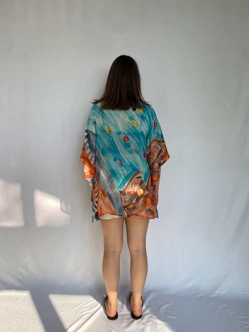Luxe Short Silk Kimono - Metanoia Boutique - Sari Knot Sari