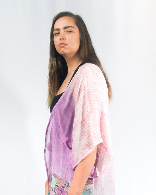 Luxe Short Silk Kimono - Metanoia Boutique - Sari Knot Sari