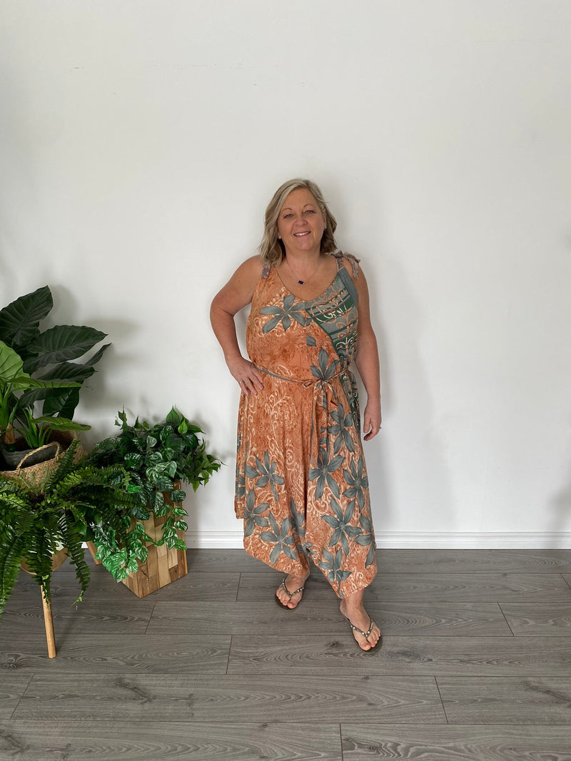 Pure Silk Jumpsuit - Metanoia Boutique - Sari Knot Sari
