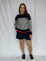 Striped Heart Sweater - Metanoia Boutique - Emproved